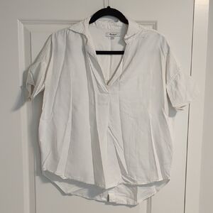 Madewell Cream Short Sleeve Blouse